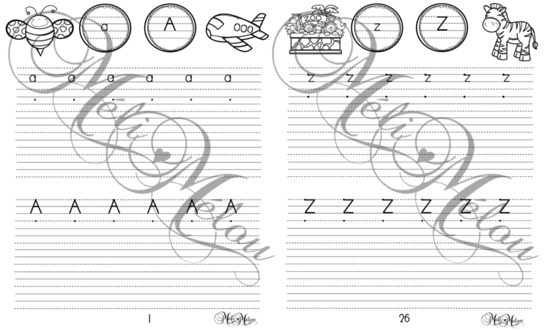 Exercices de calligraphie – Méli-Mélou