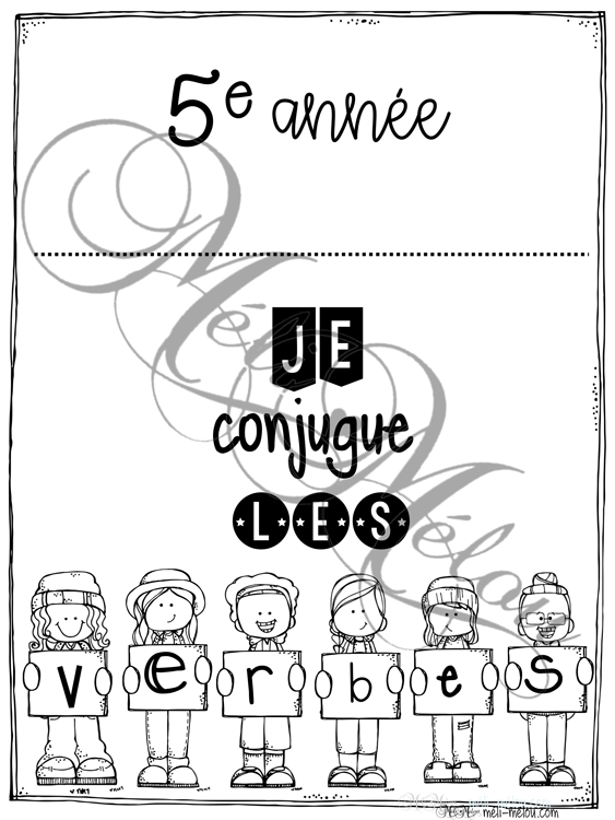 Exercices de conjugaison 5e année - Noir et blanc