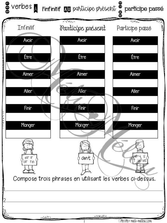 Exercices de conjugaison 5e année - Noir et blanc – Image 2