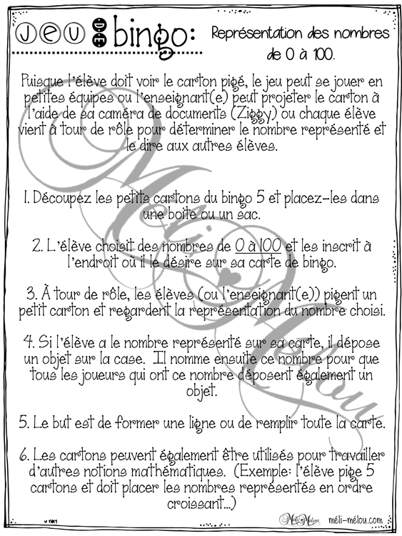 Bingo - Représentation des nombres de 0 à 100 – Image 2