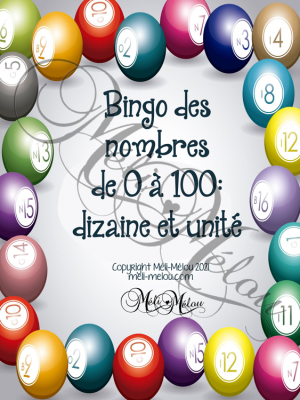 Bingo – Représentation des nombres de 0 à 100 dizaine et unité
