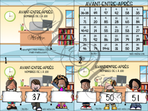 Cartes à tâches – Avant-entre-après nombres de 0 à 100