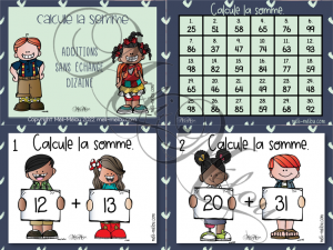 Cartes à tâches – Additions sans échange (dizaines)