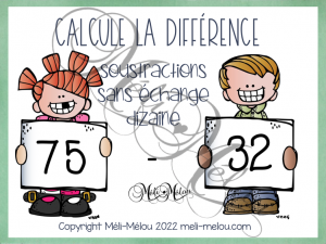 Cartes à tâches – Soustractions sans échange (dizaines)