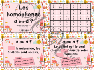 Cartes à tâches – Homophones a ou à