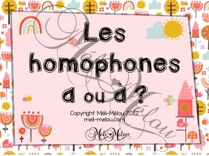Cartes à tâches – Homophones a ou à