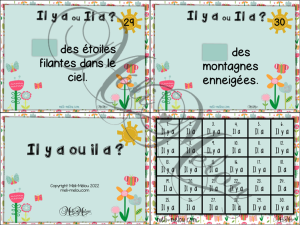 Cartes à tâches – Il y a ou il a