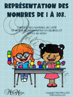 Représentation des nombres 1 à 108