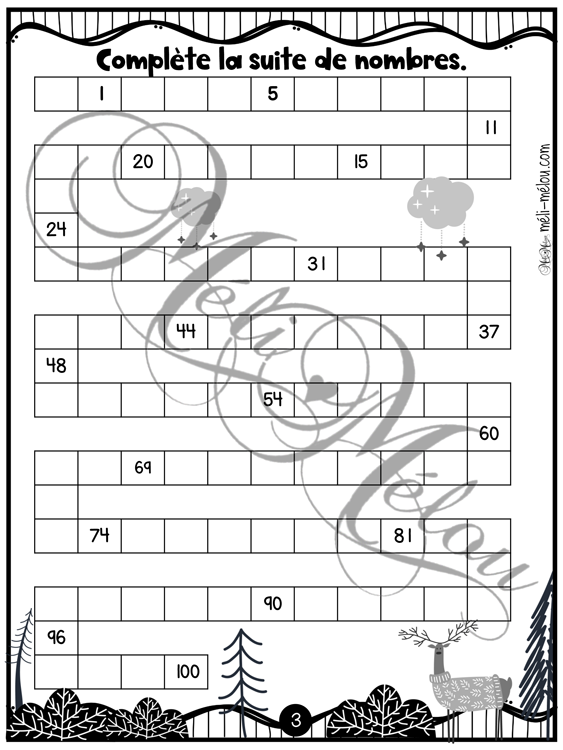 Arithmétique – Lire et écrire des nombres 0 à 100 – Méli-Mélou