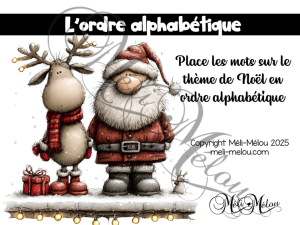 Cartes à tâches – L’ordre alphabétique de Noël