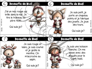 Cartes à tâches – Devinettes de Noël