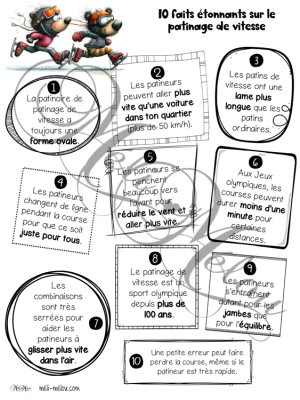 Compréhension de lecture – 10 faits étonnants sur le patinage de vitesse