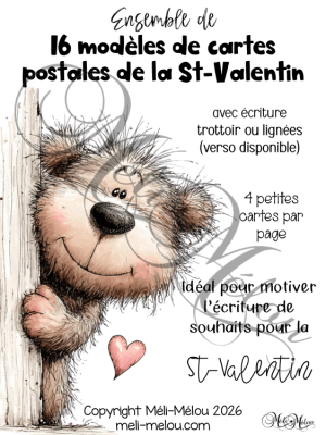 Ensemble de 16 cartes postales de la St-Valentin