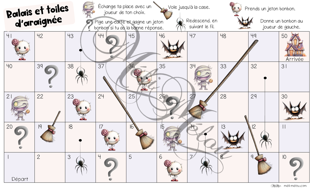 Balais et toiles d'araignée-Jeu d'Halloween – Image 3