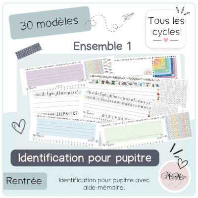 Affiches d'identification pour pupitre ensemble 1